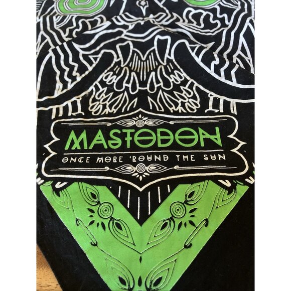 Official Mastodon ONCE MORE 'ROUND THE SUN Bandana Green/Black 19” X 20” - Picture 2 of 10